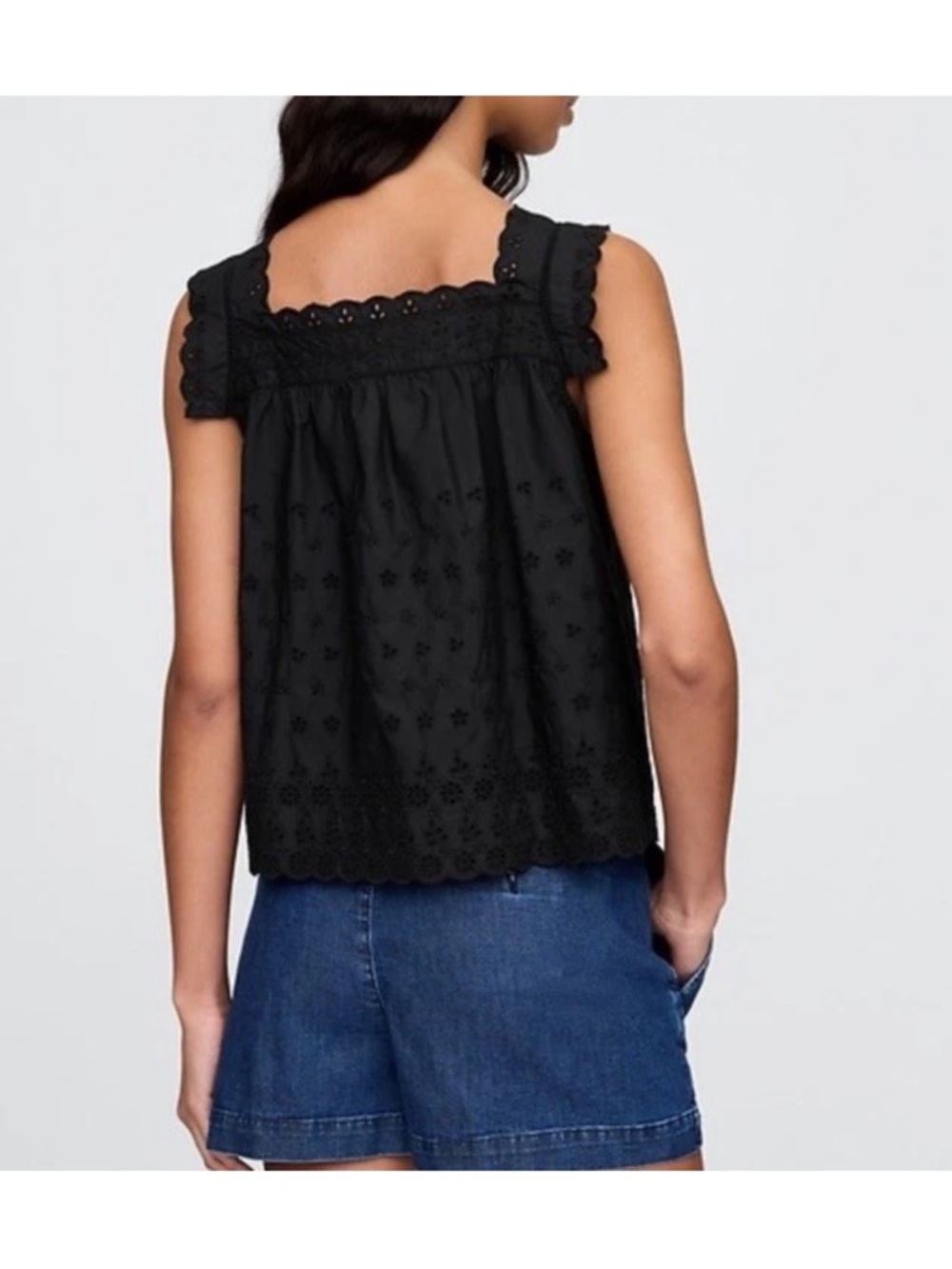 Gap × DÔEN Eyelet Top Black Coquette Cottagecore Size XS NWT - Picture 5 of 7